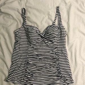 Merona Black and White Tankini